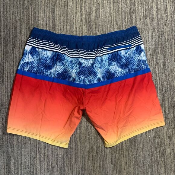 Brand New Roundtree & Yorke Men's Size 4XB Big Blue Orange Board Shorts Swimwear - Picture 9 of 9